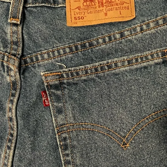 Levi's Light Blue Frayed Hem Jean Shorts - Picture 4 of 7